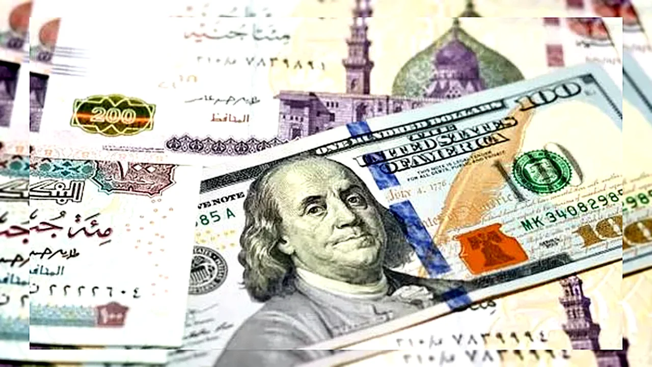 الدولار يهبط أمام مكتب بنكي مع شاشة تعرض سعر صرف الجنيه