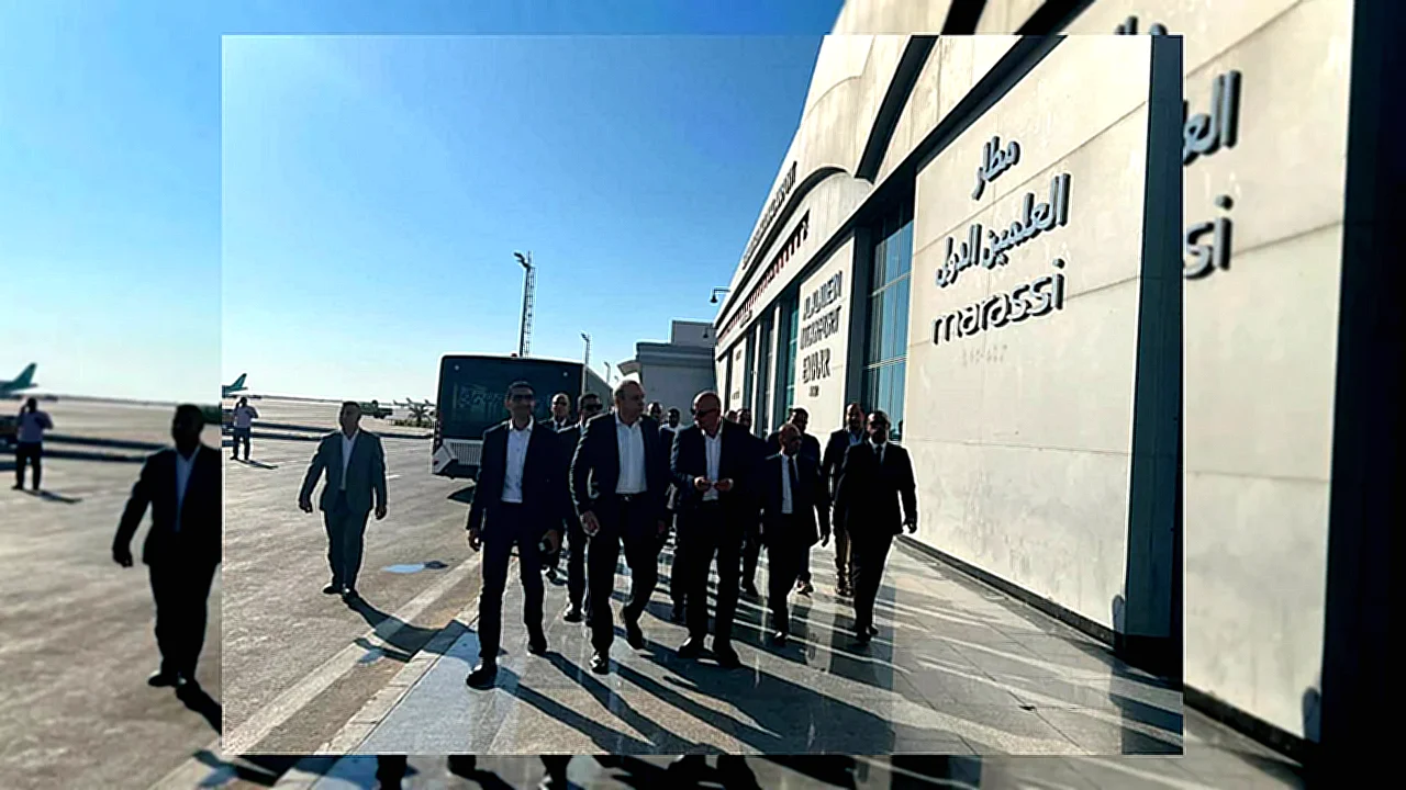 المعرض الدولي للطيران جولة تفقدية داخل مطار العلمين للوقوف