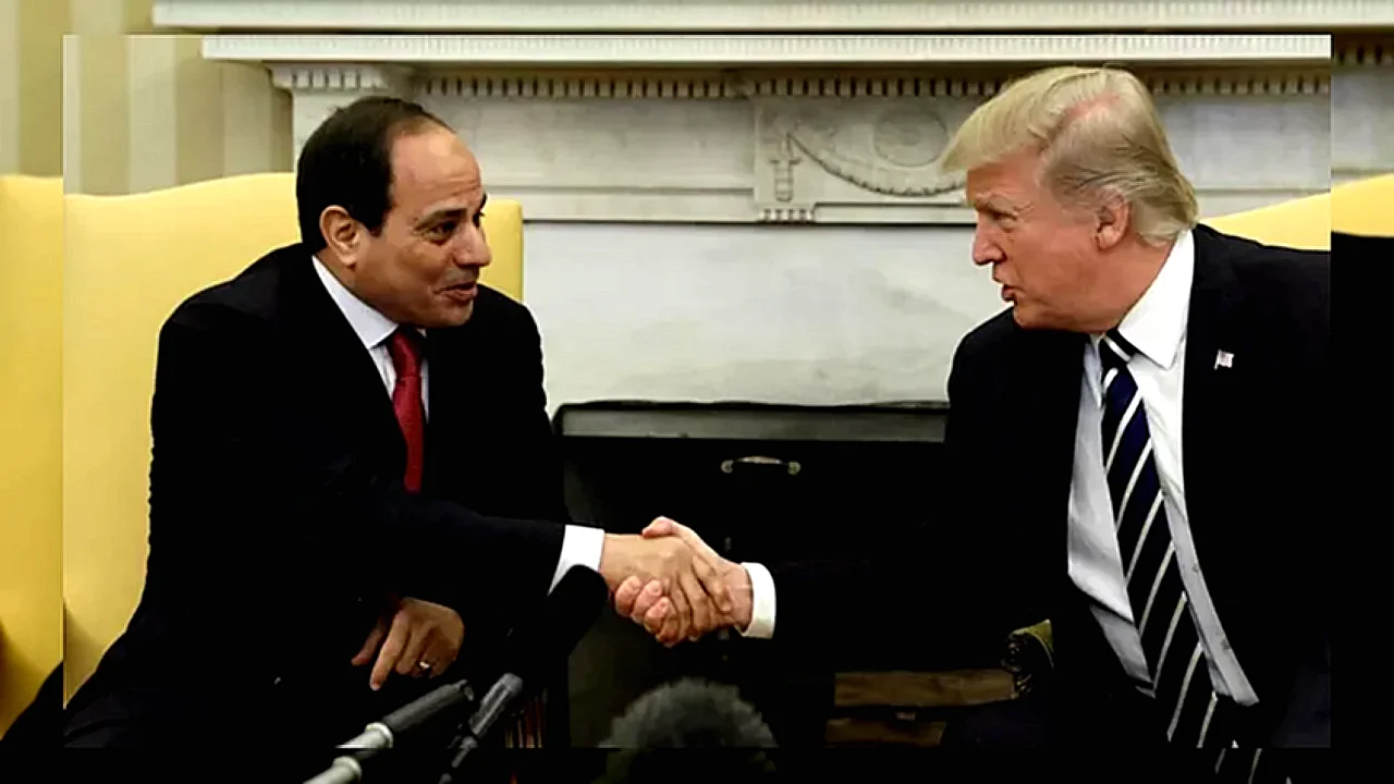 ترامب كان محاطًا السيسي يشكر ترامب - الرئيس السيسي وترامب