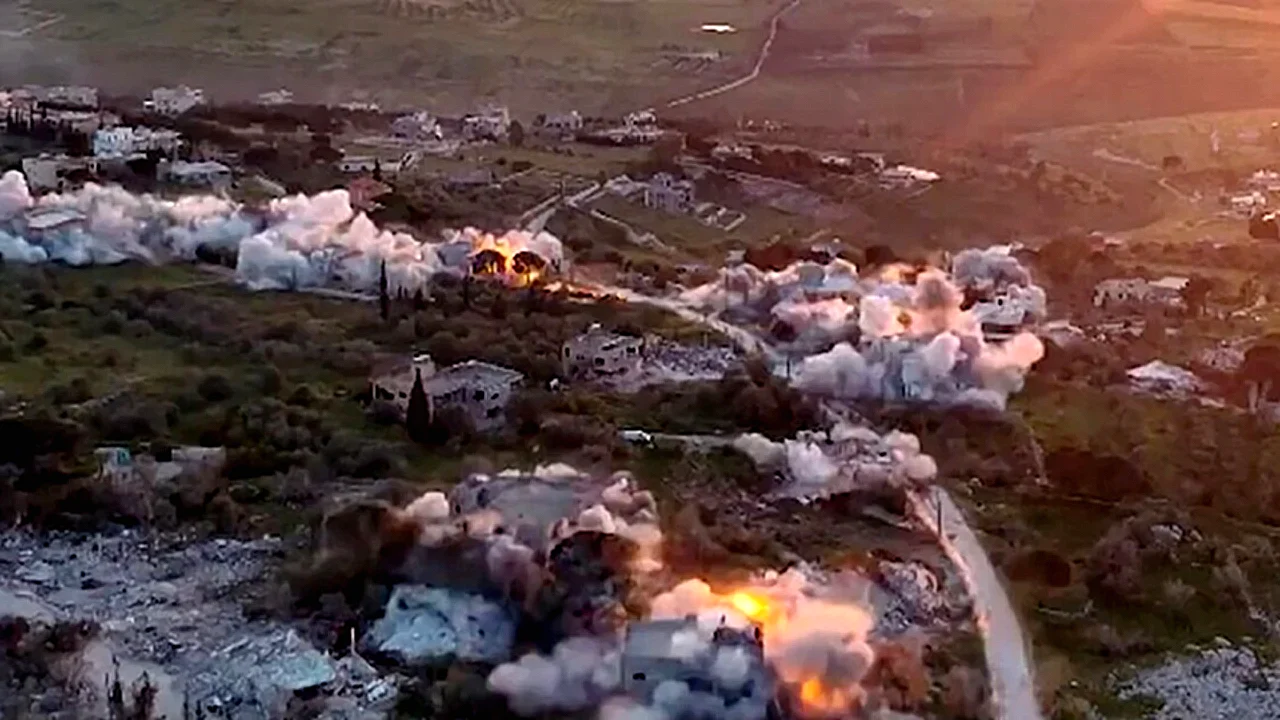 حزب الله لقطة من فيديو تابع للجيش الإسرائيلي تظهر تدمير