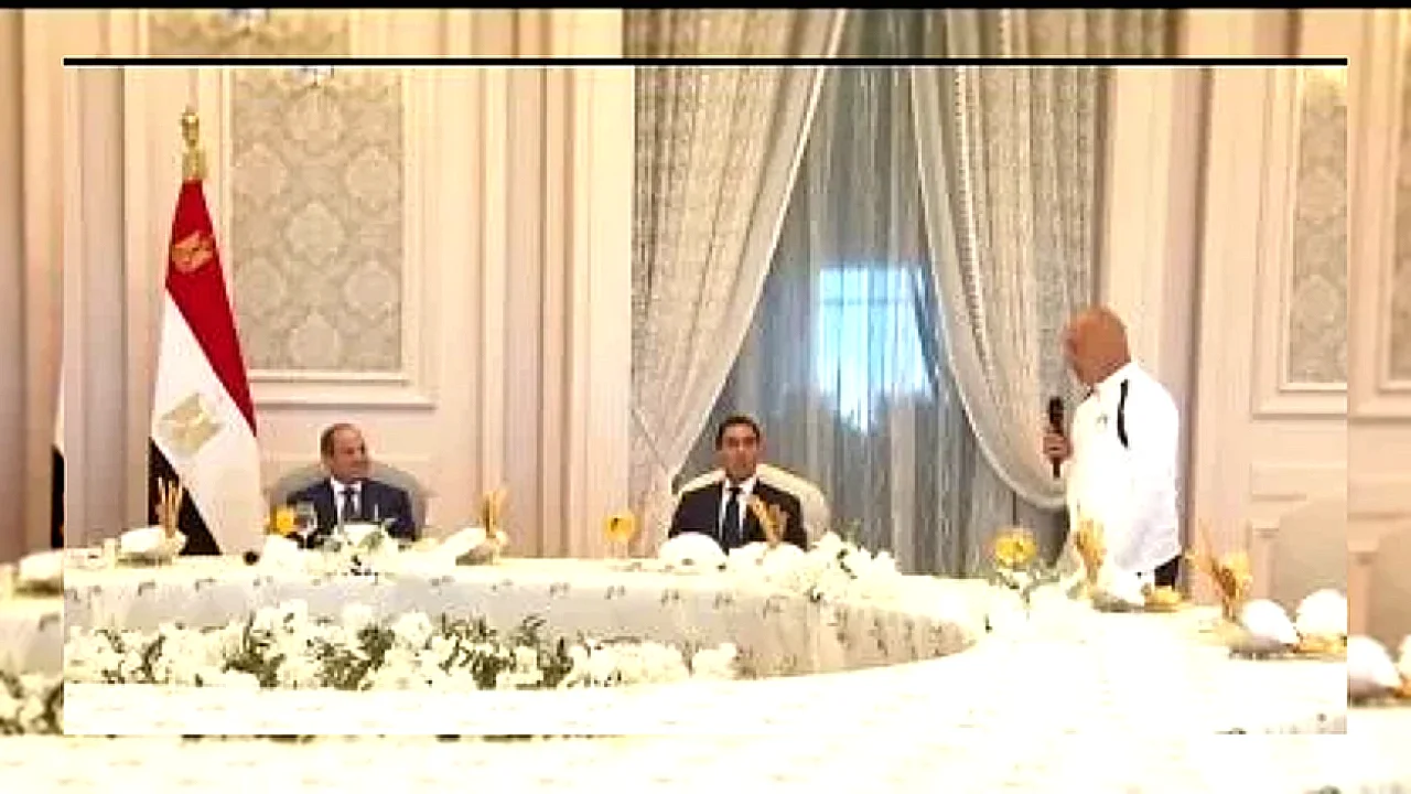 حسام حسن المدير الفني لمنتخب مصر خلال لقاء رسمي