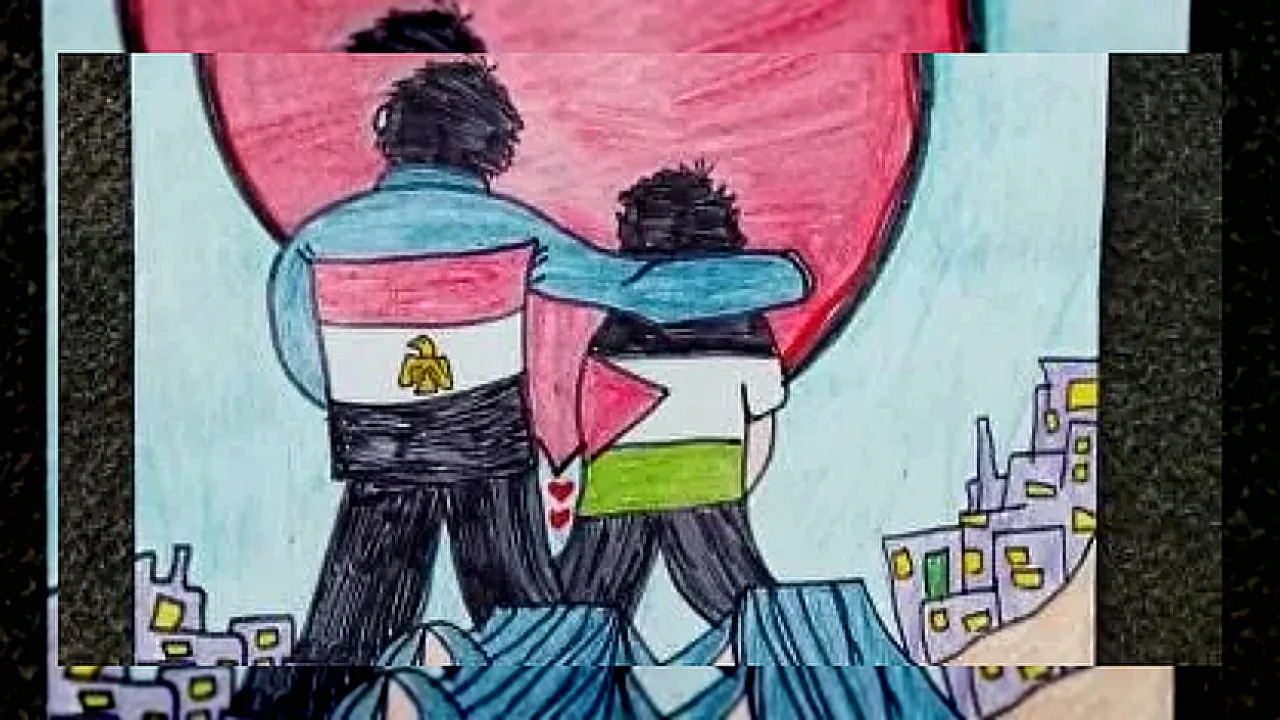 ريشة تقاوم الركام رسومات يبدعها طفل فلسطيني داخل مخيم