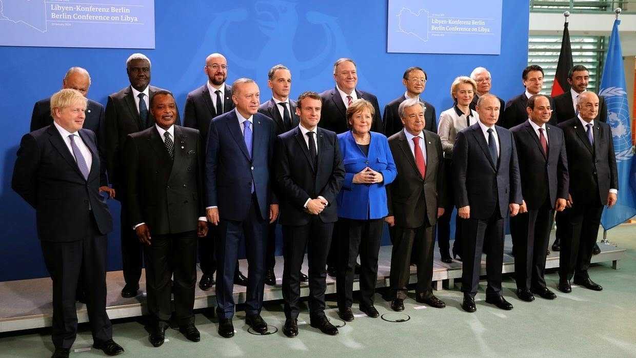 صورة ارشيفية الرئيس السيسى وقادة الدول المشاركة فى مؤتمر برلين