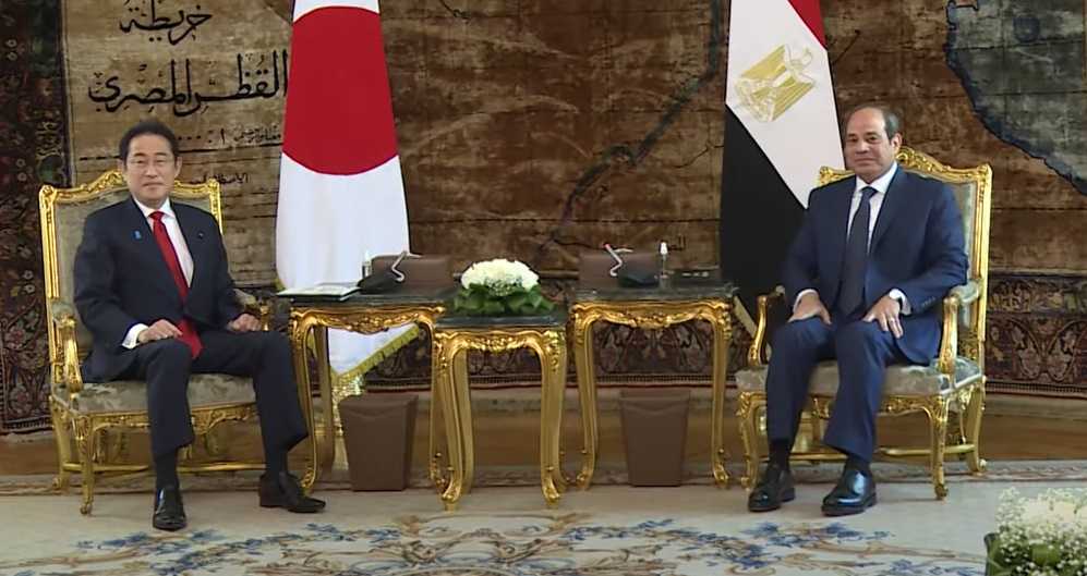 الرئيس السيسي يستقبل رئيس وزراء اليابان بقصر الاتحادية