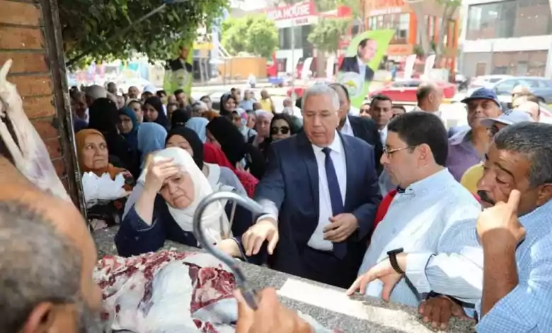 جولة وزير الزراعة لمتابعة سير عملية ذبح الأضاحي